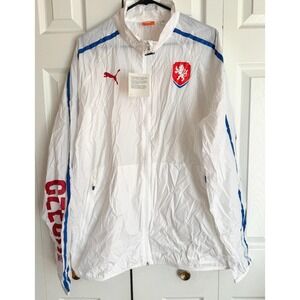 NEW Puma Walkout Jacket White Czech Republic Windbreaker Men's Size XL